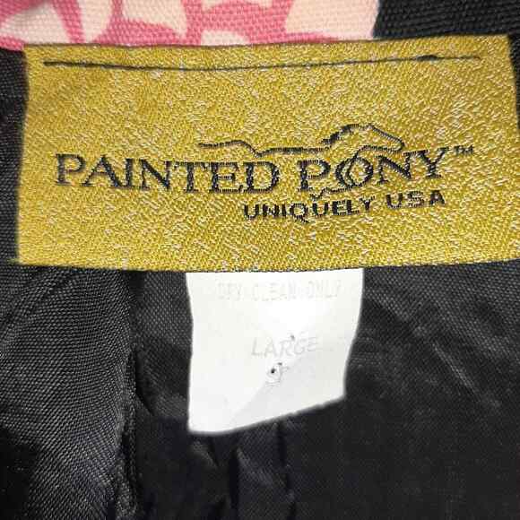 Vintage Painted Pony floral print 3/4 sleeve jacket in size L - Picture 3 of 4